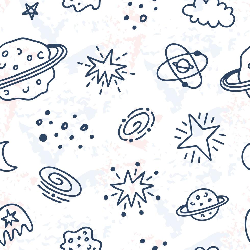 Outer Space childish seamless pattern vector