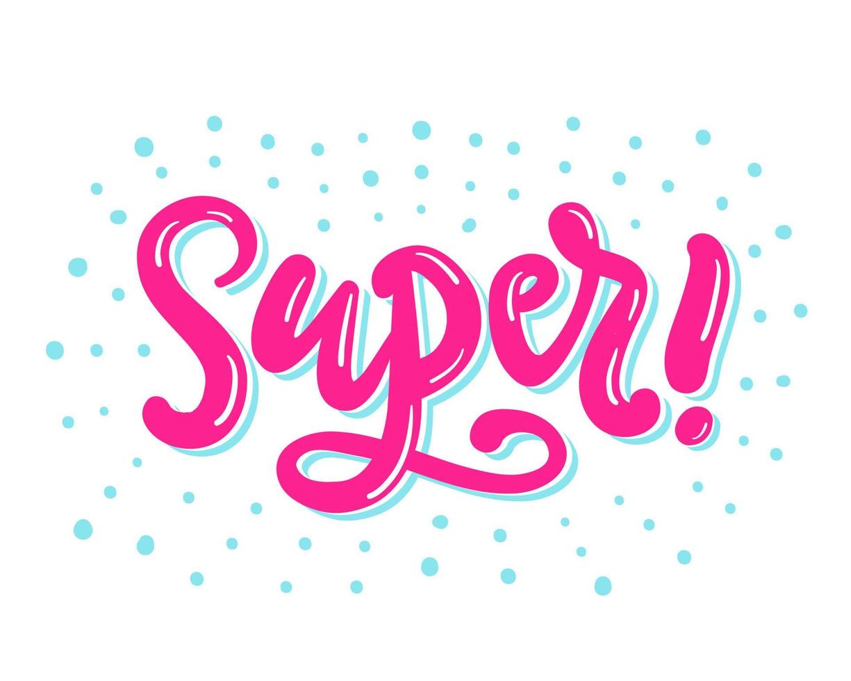 super banner. letras escritas a mano vector