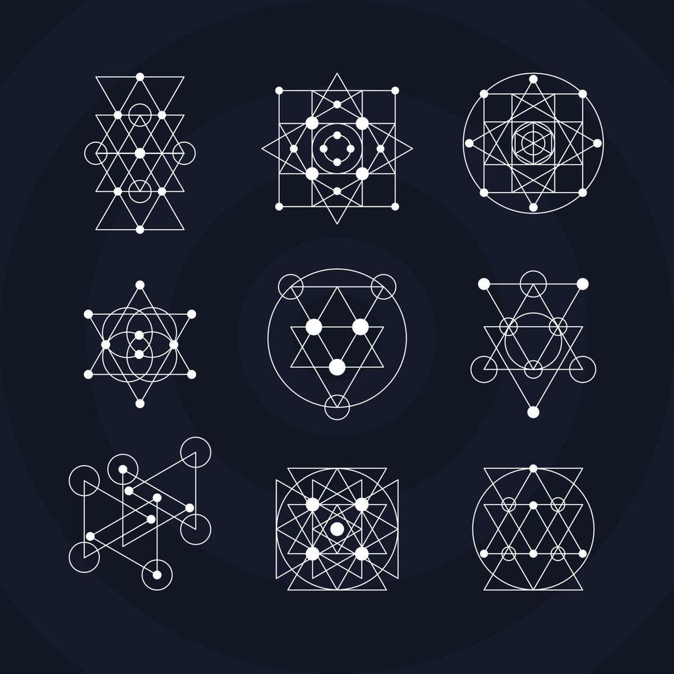 Sacred geometry symbols vector