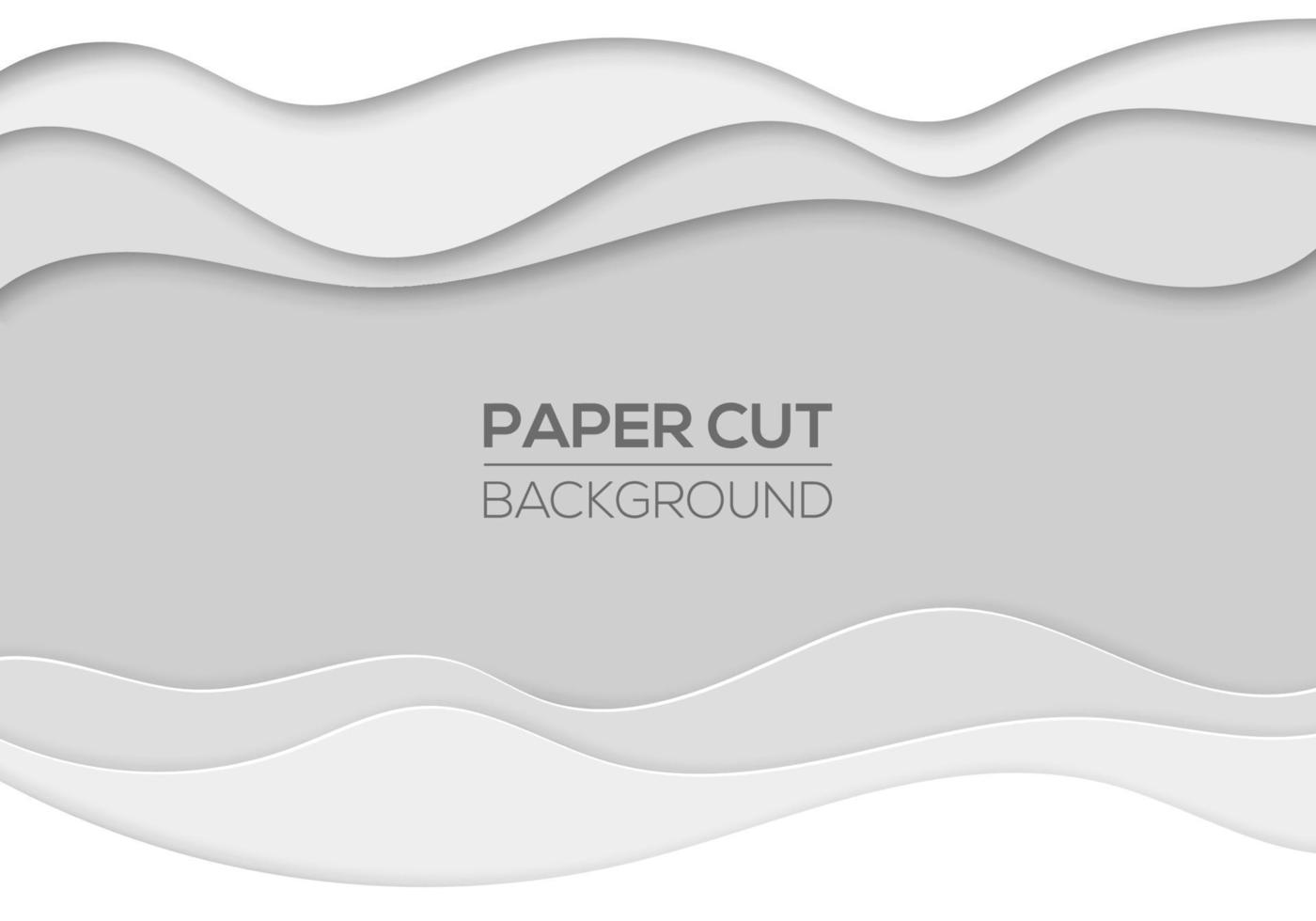Modern paper cut art cartoon abstract waves vector