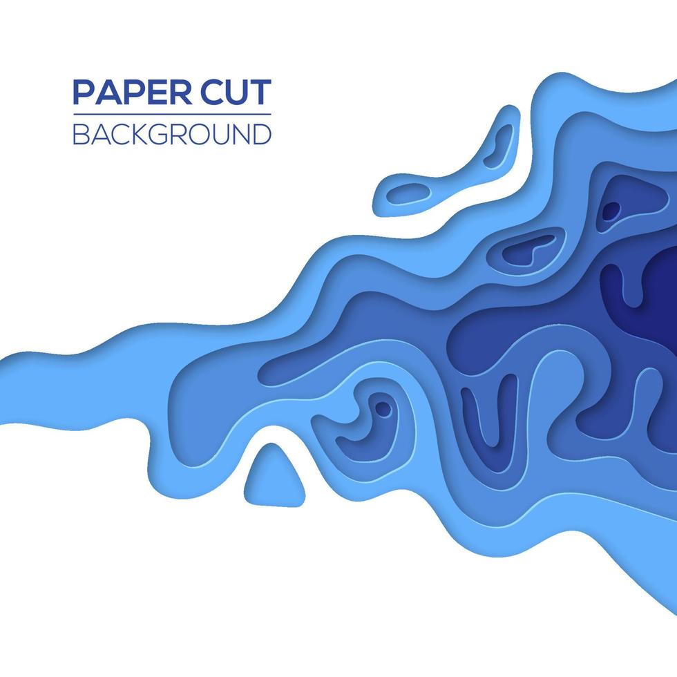 mar moderno, plantilla de diseño de arte de corte de papel oceánico vector