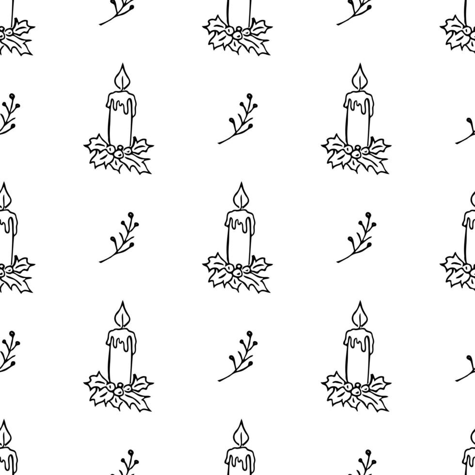 seamless pattern with Christmas candles vector
