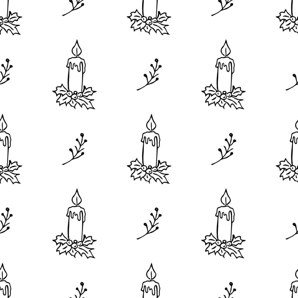 seamless pattern with Christmas candles vector