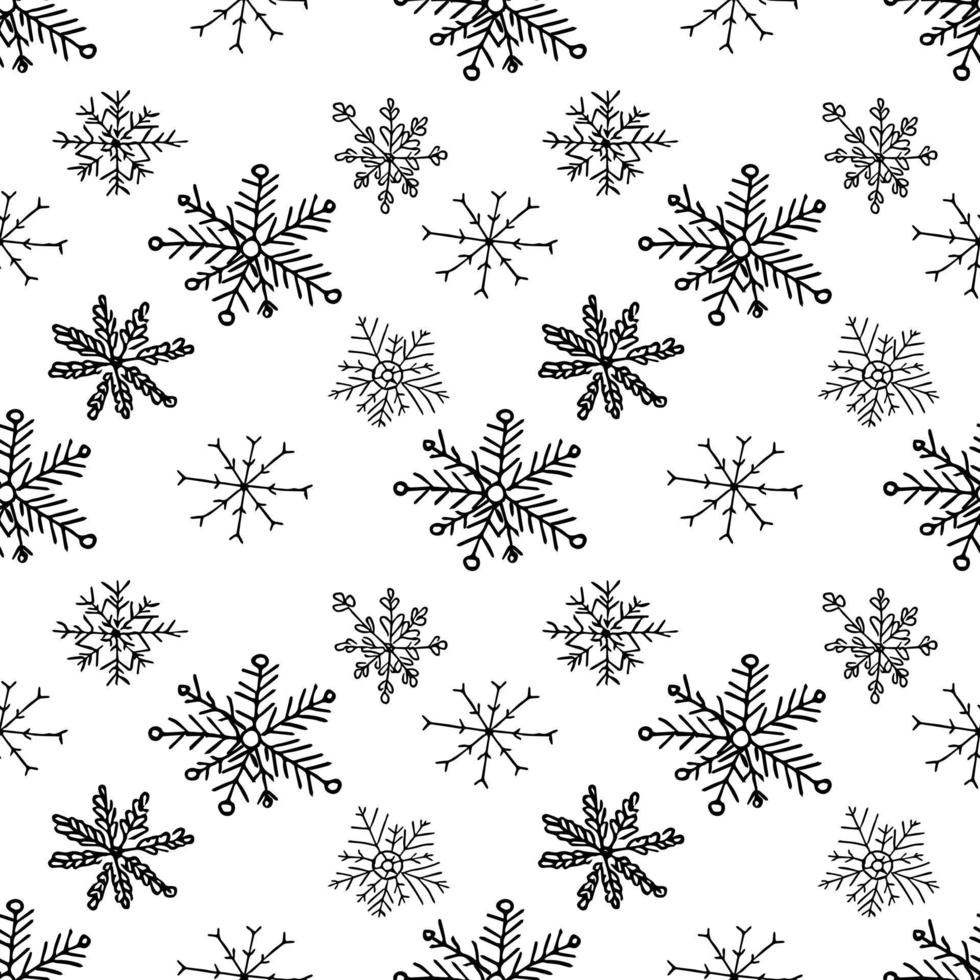 seamless pattern with snowflakes. doodle pattern vector