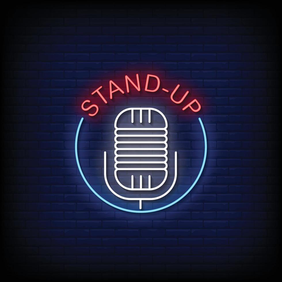 Stand Up Neon Signs Style Text Vector