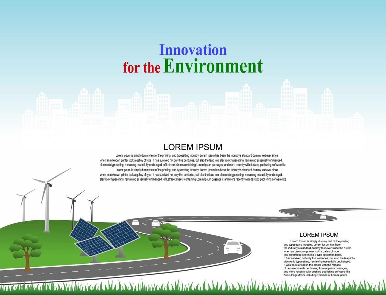 Power generation system renewable Clean energy from nature, such as wind, solar, water energy, can be used to produce electricity.Vector template infographic Timeline of business operations with flags vector