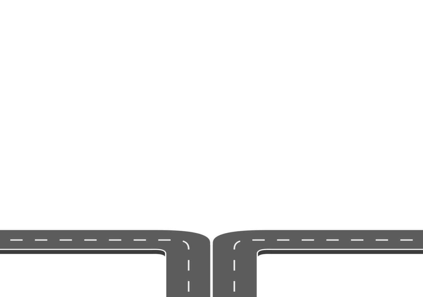 Roadway journey to the future. Asphalt street isolated on white background. Symbols Way to the goal of the end point. Path mean successful business planning Suitable for advertising and presentstation vector