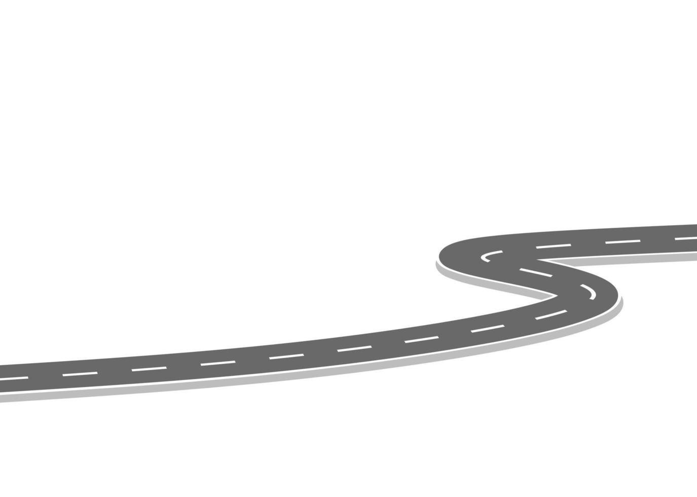 Roadway journey to the future. Asphalt street isolated on white background. Symbols Way to the goal of the end point. Path mean successful business planning Suitable for advertising and presentstation vector