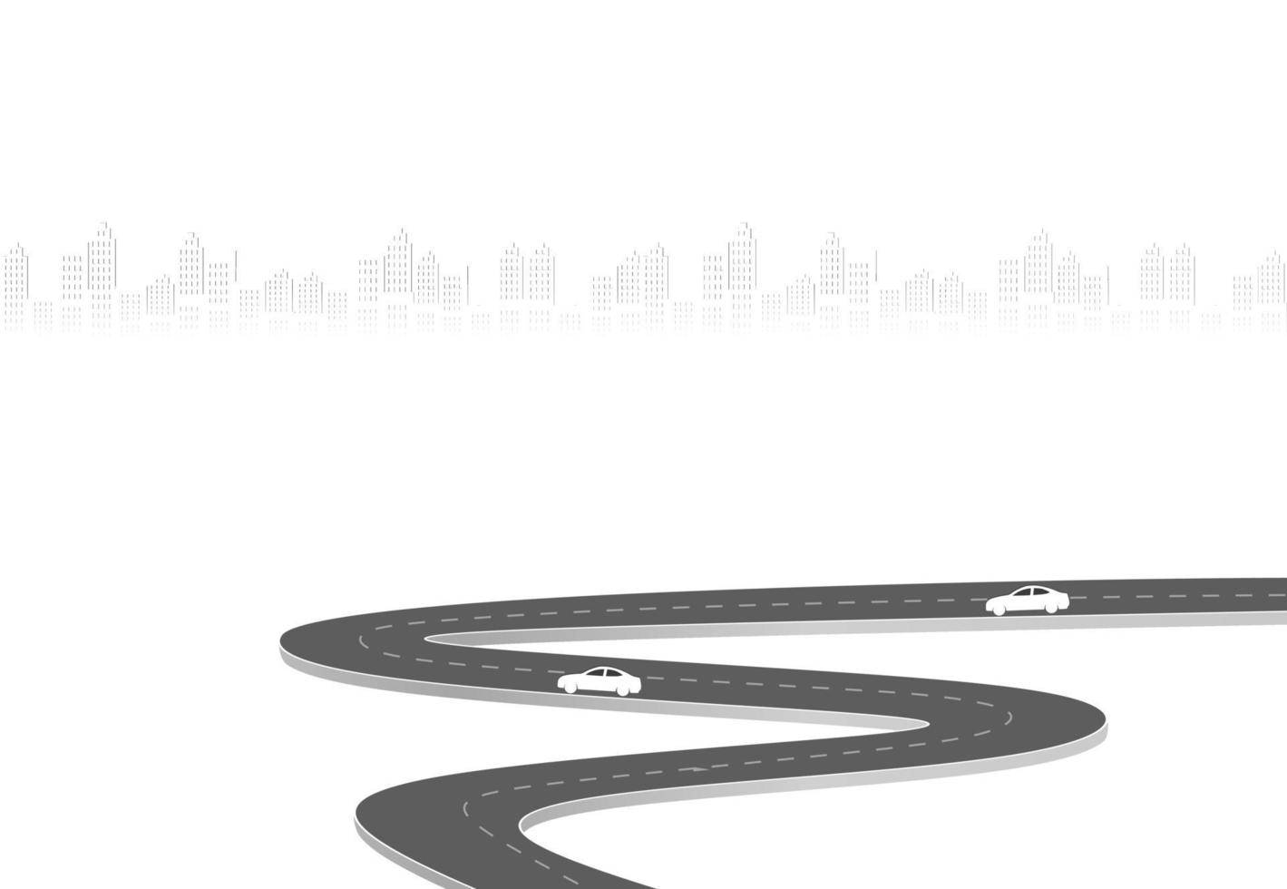Roadway journey to the future. Asphalt street isolated on white background. Symbols Way to the goal of the end point. Path mean successful business planning Suitable for advertising and presentstation vector