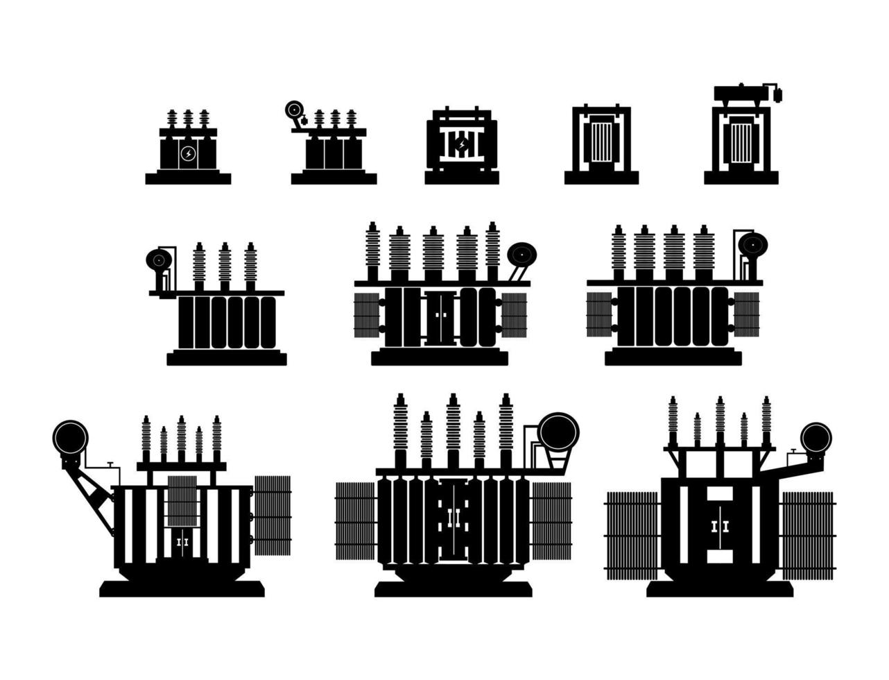 High Voltage Transformer on a white background. Electrical equipment icon.  Vector illustration. Symbols, steps for successful business planning Suitable for advertising and presentations.