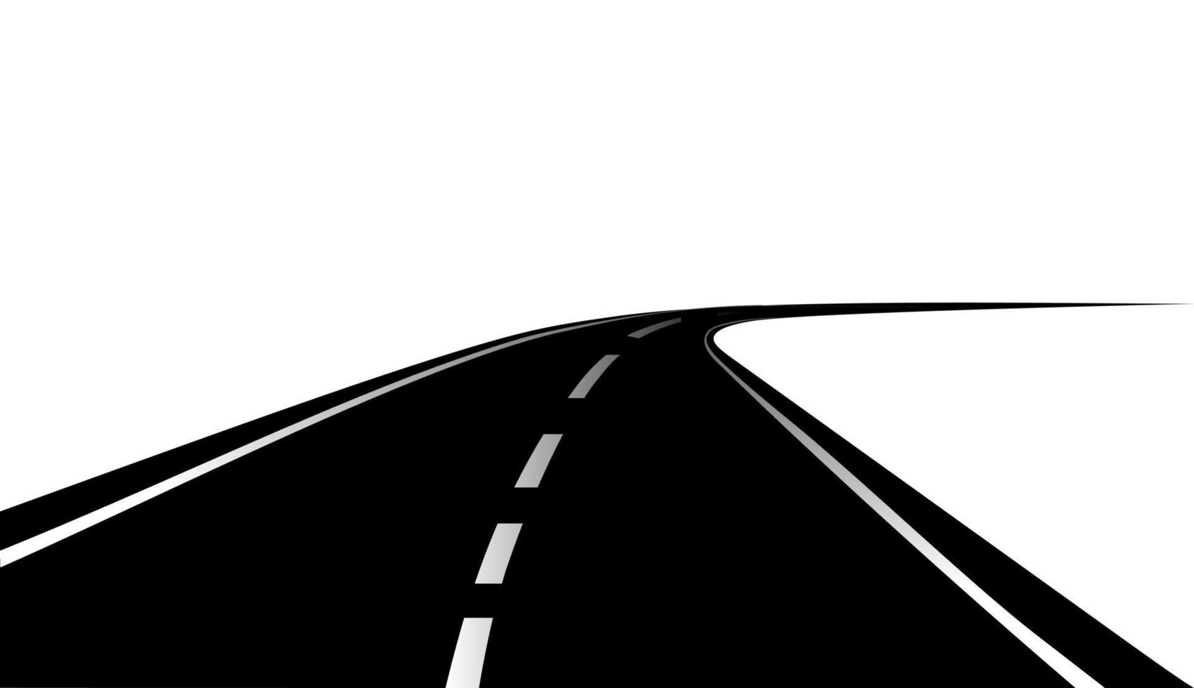 Roadway journey to the future. Asphalt street isolated on white background. Symbols Way to the goal of the end point. Path mean successful business planning Suitable for advertising and presentstation vector