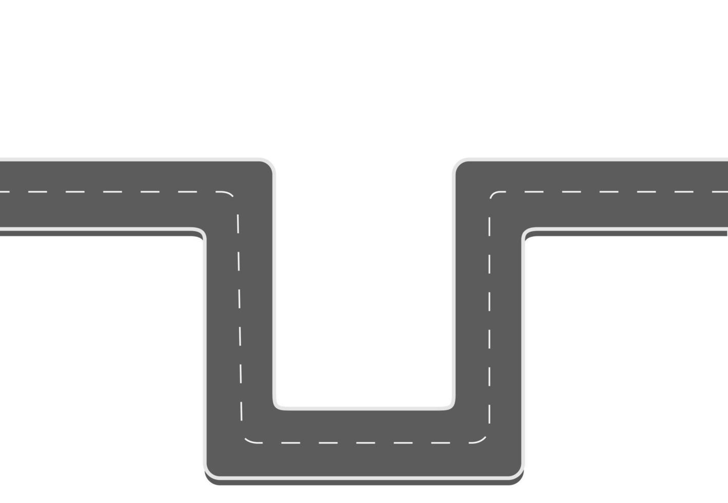 Roadway journey to the future. Asphalt street isolated on white background. Symbols Way to the goal of the end point. Path mean successful business planning Suitable for advertising and presentstation vector