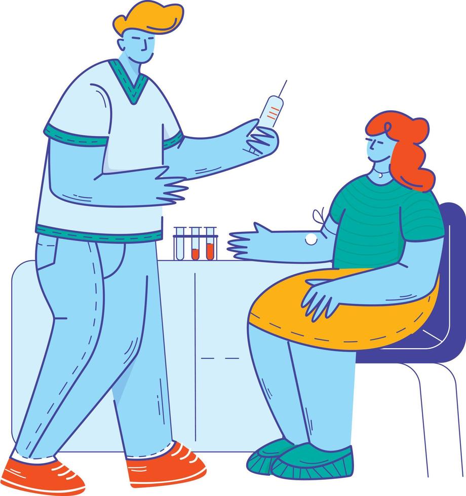 Doctor taking blood sample for Blood test vector