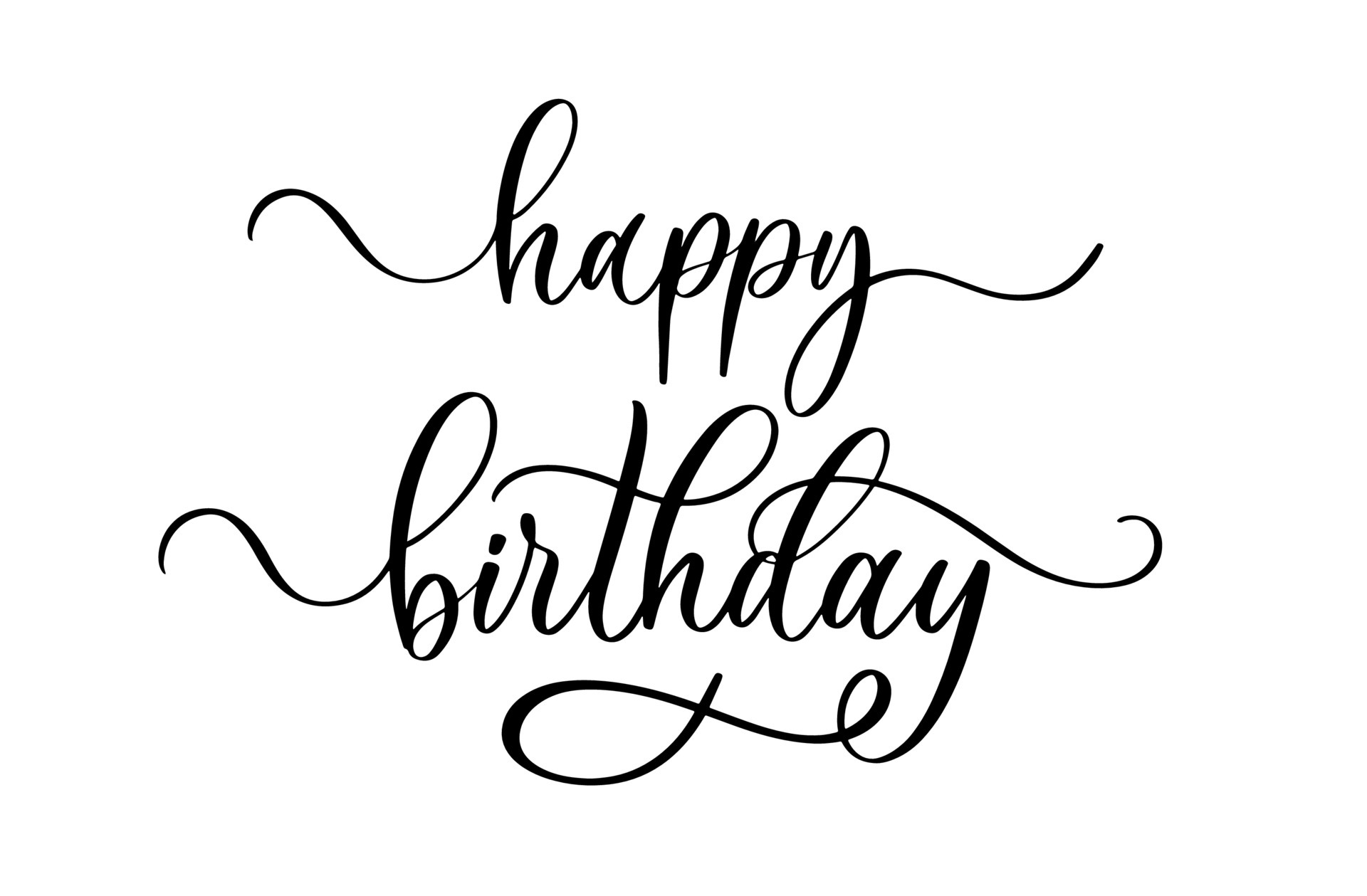 Happy Birthday. Modern calligraphy inscription poster. 4264832 Vector ...