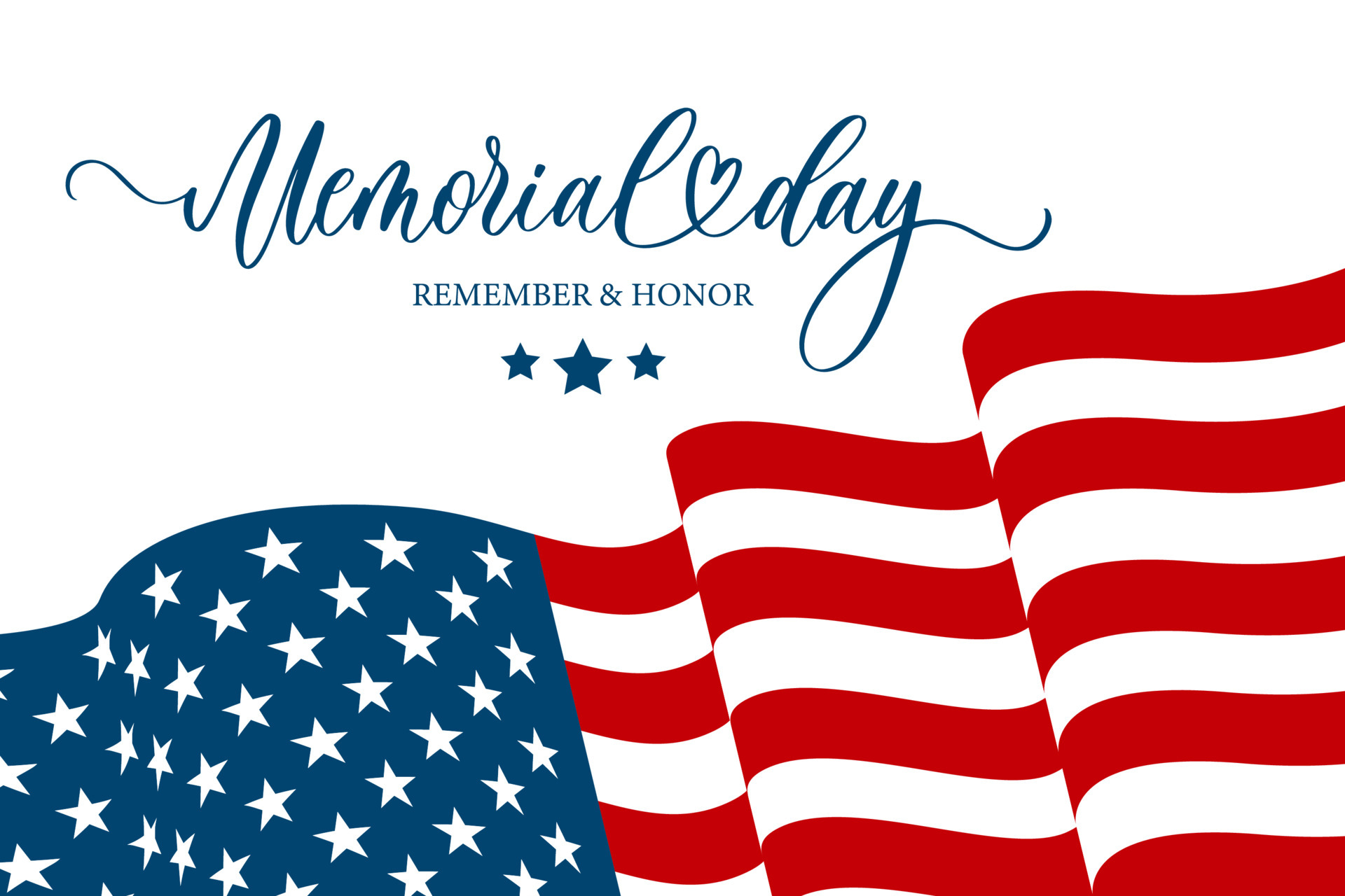 Memorial Day banner, website or newsletter header. Background with