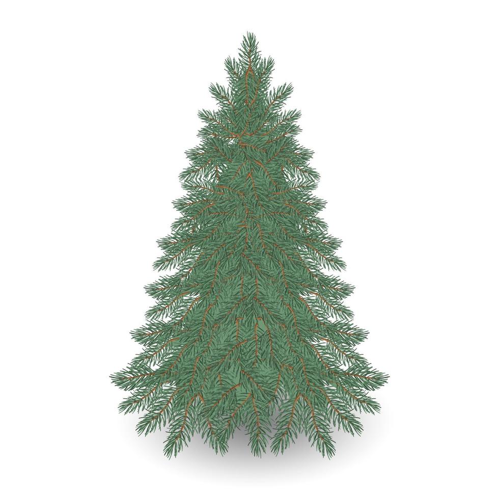 Vintage christmas tree. Merry Christmas and happy new year. vector