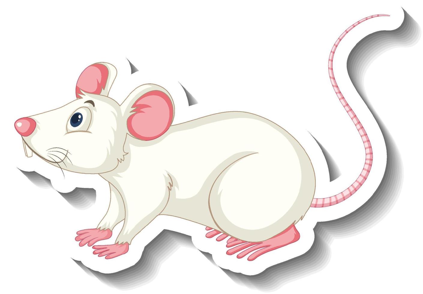 Laboratory rat animal cartoon sticker vector
