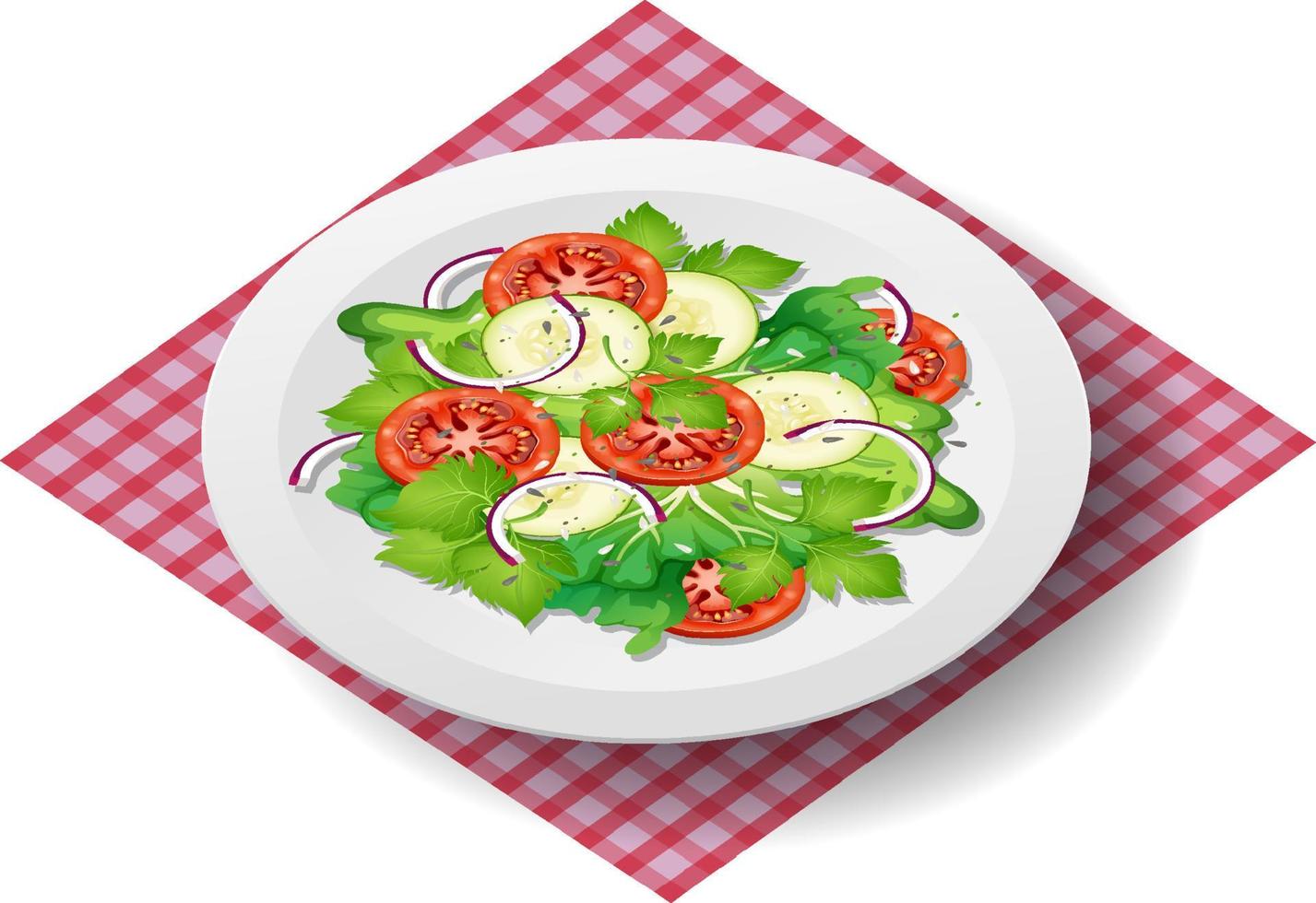 Healthy meal with fresh vegetable salad bowl vector