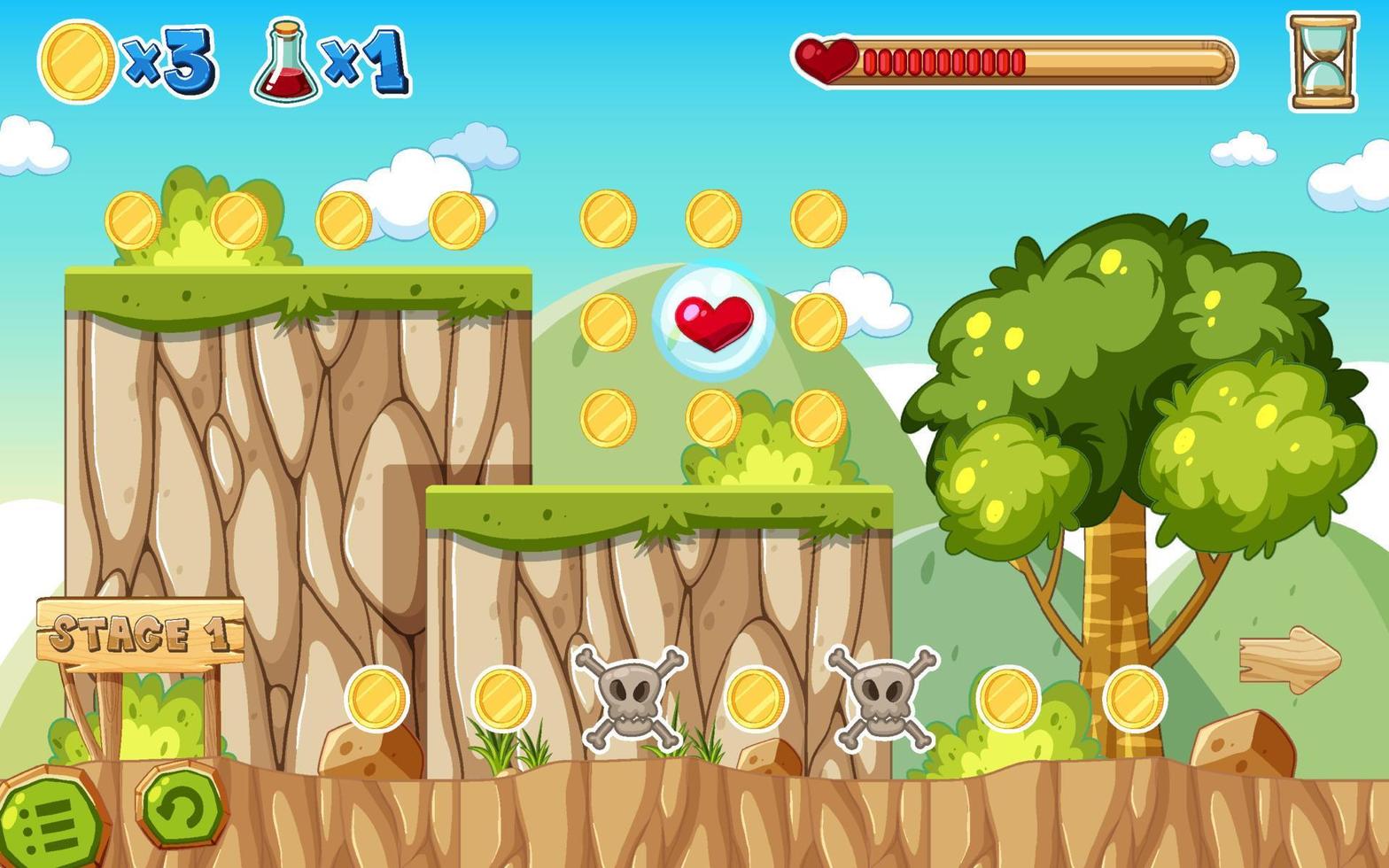 A Game Template Forest Scene vector