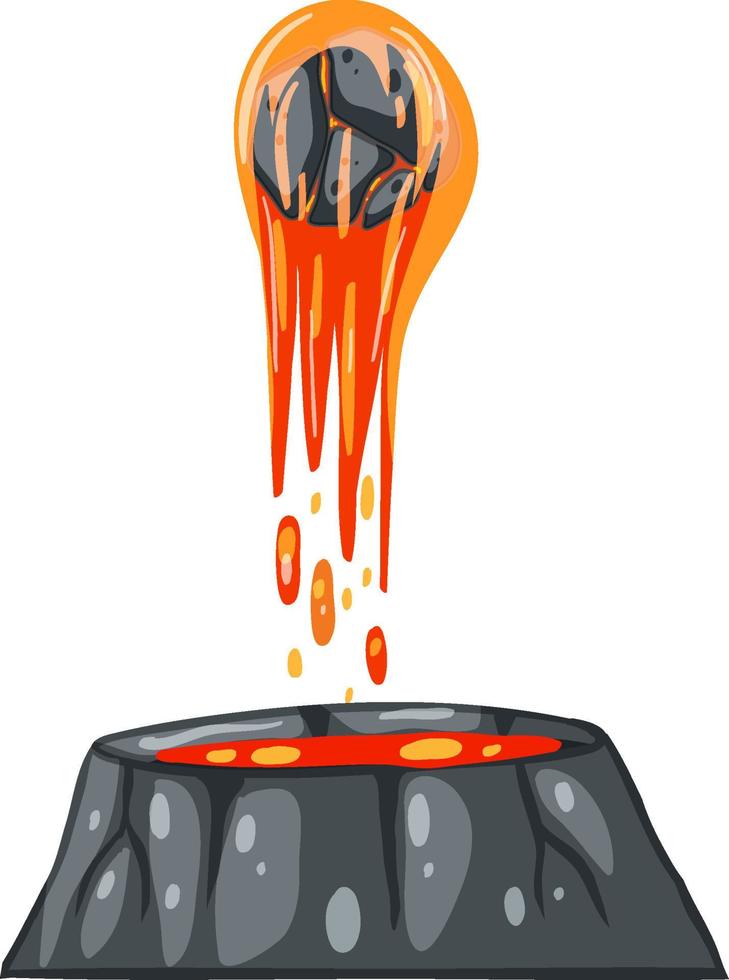 Magma stone on white background vector