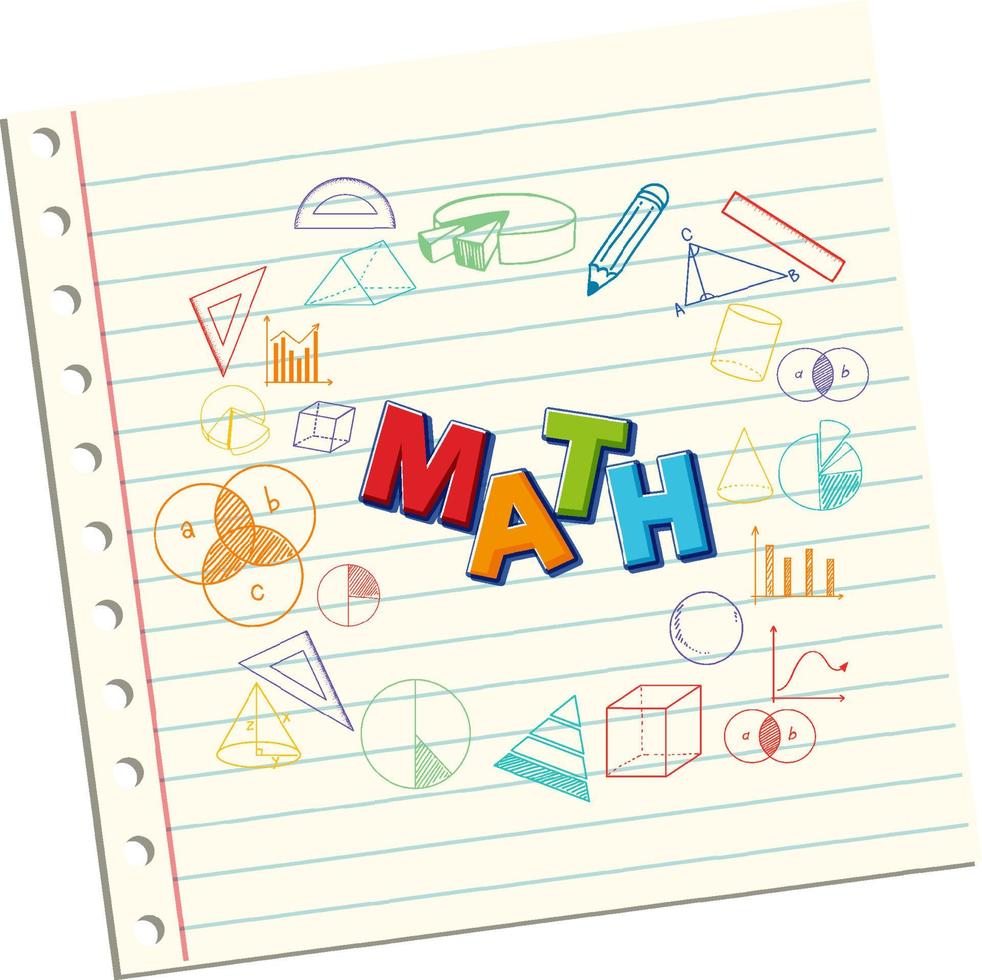 Doodle math formula with Mathematics font vector