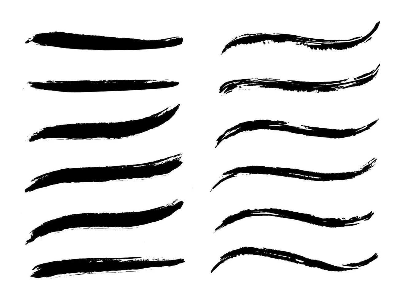 Vector set of different grunge brush strokes.