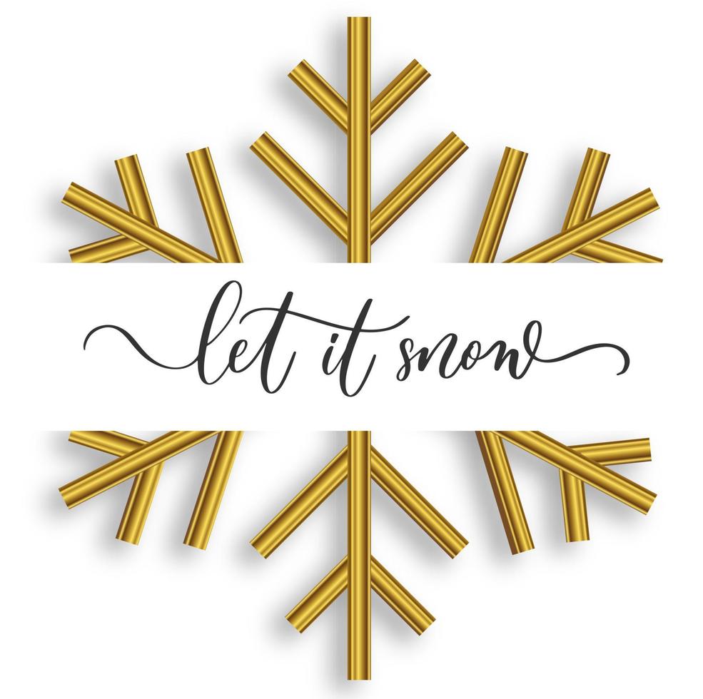 Let it snow. Modern calligraphy inscription. Holidays decor. vector