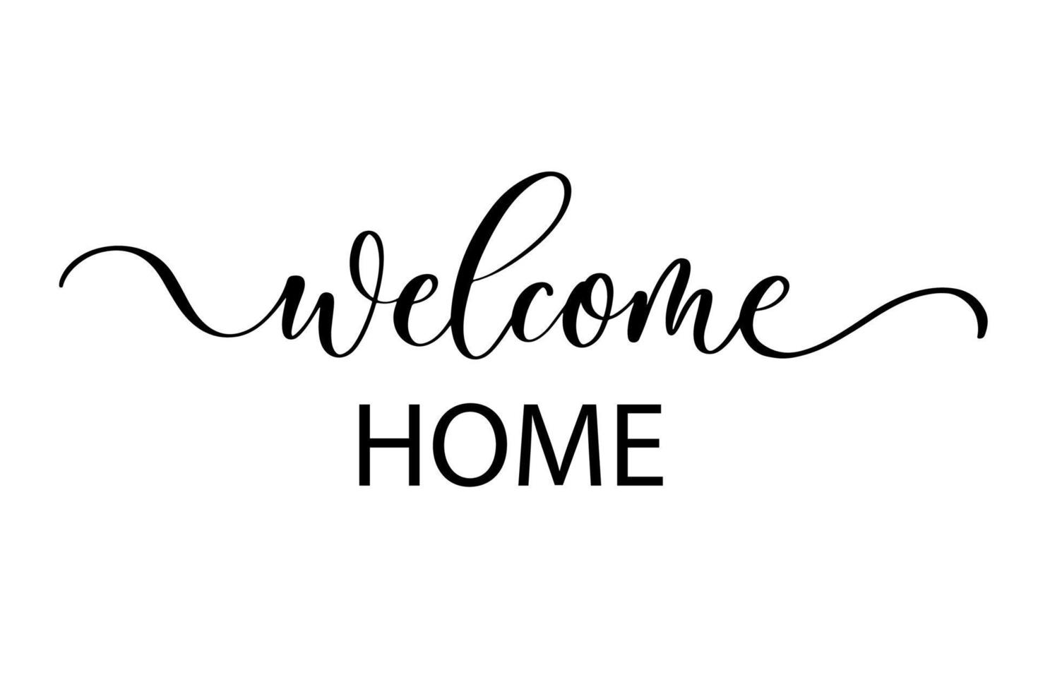 Welcome home - Cute hand drawn nursery poster with lettering in scandinavian style. vector