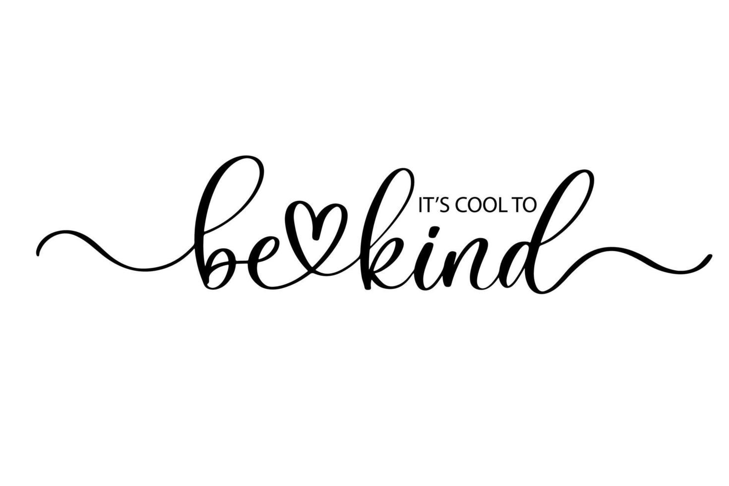 It's cool to Be kind - Cute hand drawn nursery poster with lettering in scandinavian style. vector