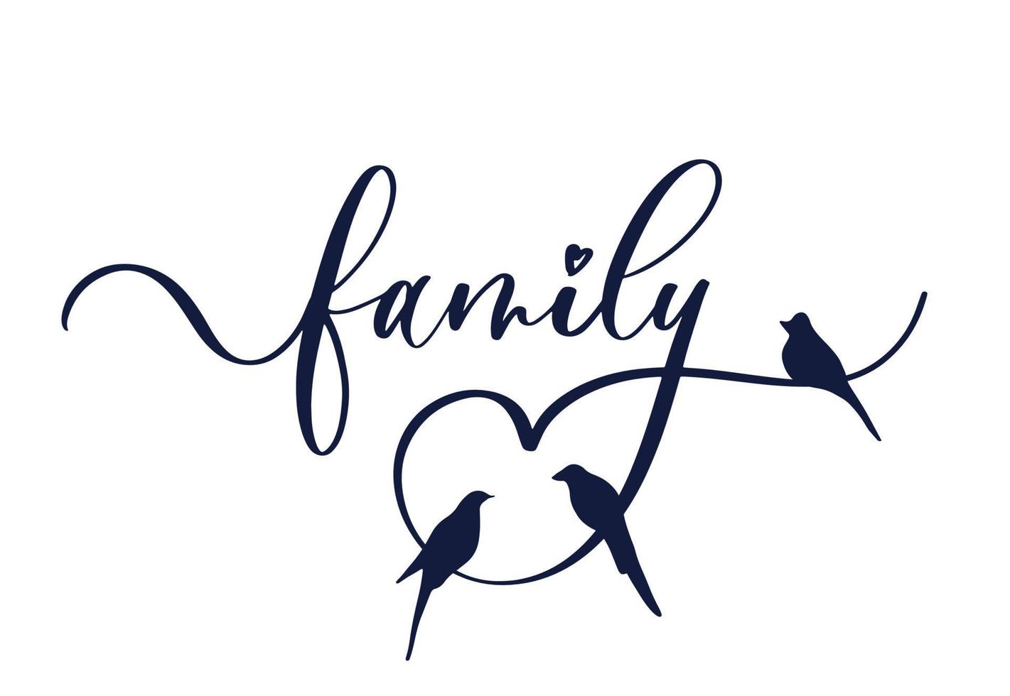 Family - calligraphy definition, vector. Minimalist poster design. Wall art decals. vector