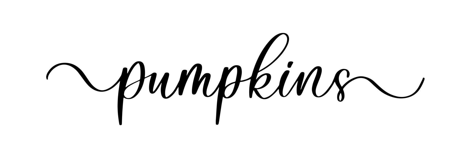 Pumpkins - vector brush calligraphy banner.