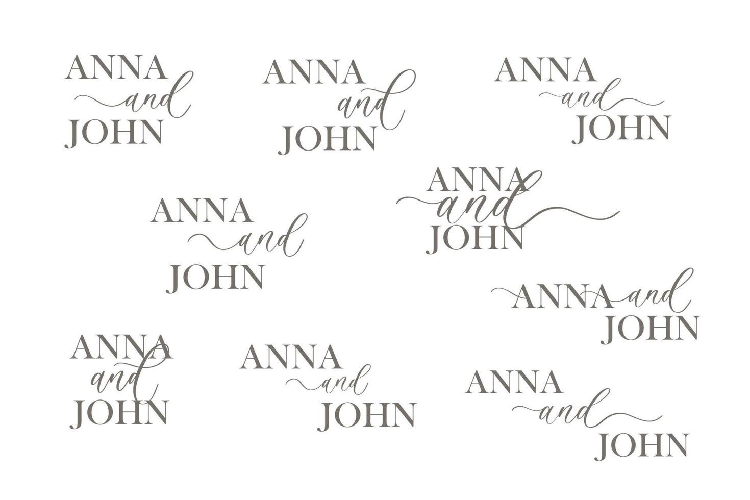 Wavy spelling of the word And for decoration of the wedding invitation. vector
