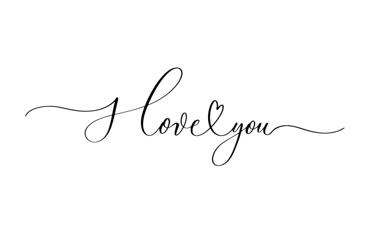 I love you - handwritten inscription isolated on white background. Valentine's day design. vector