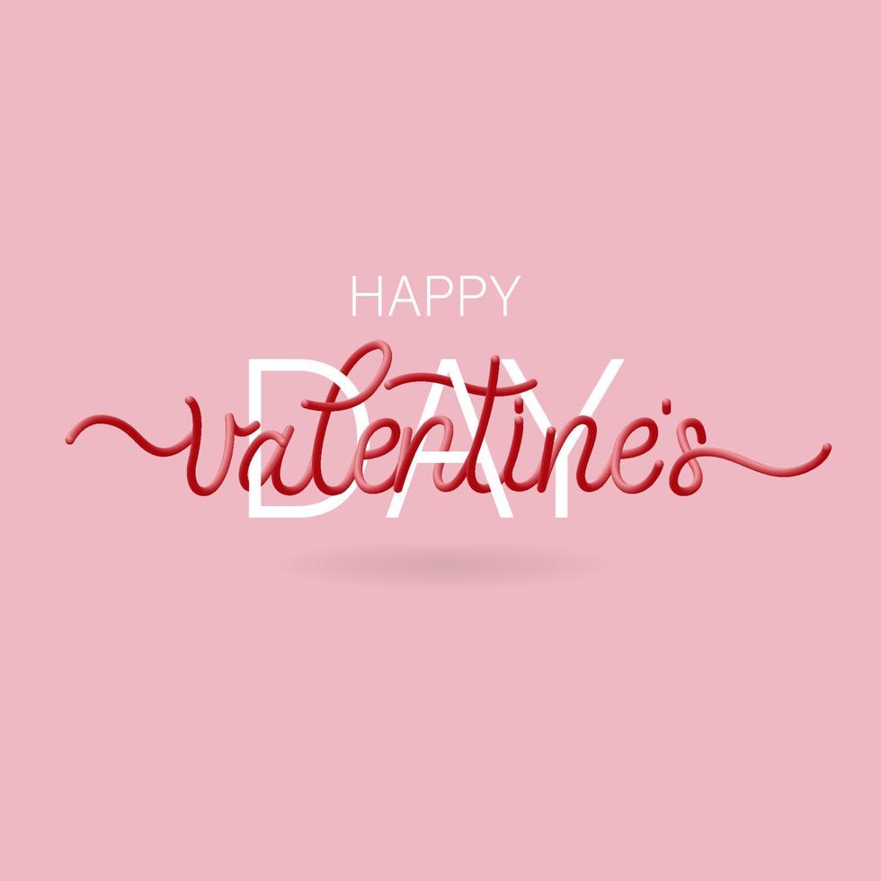 Happy Valentine's Day. 3D lettering inscription. vector