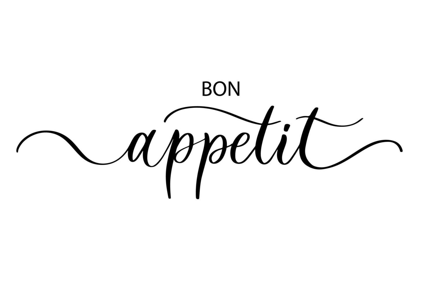 bon appetit: lindo cartel de vivero dibujado a mano con letras en estilo escandinavo. vector