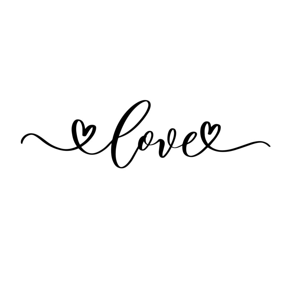 amor. hermoso fondo de tipografía con palabra dibujada a mano. caligrafía moderna hecha a mano del vector. vector