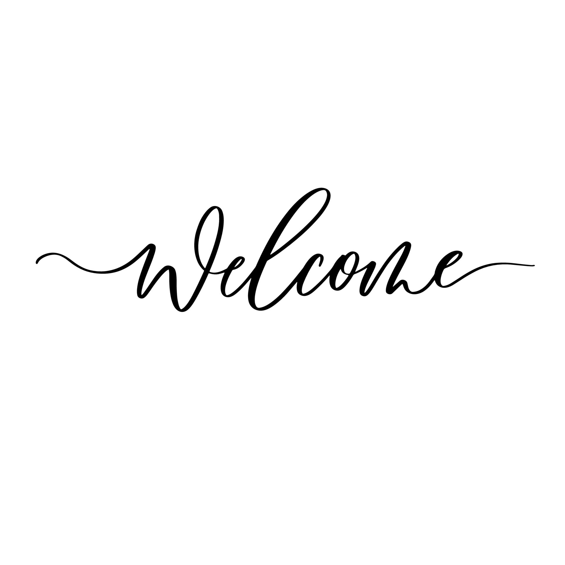 Welcome. Hand lettering and modern calligraphy inscription for design