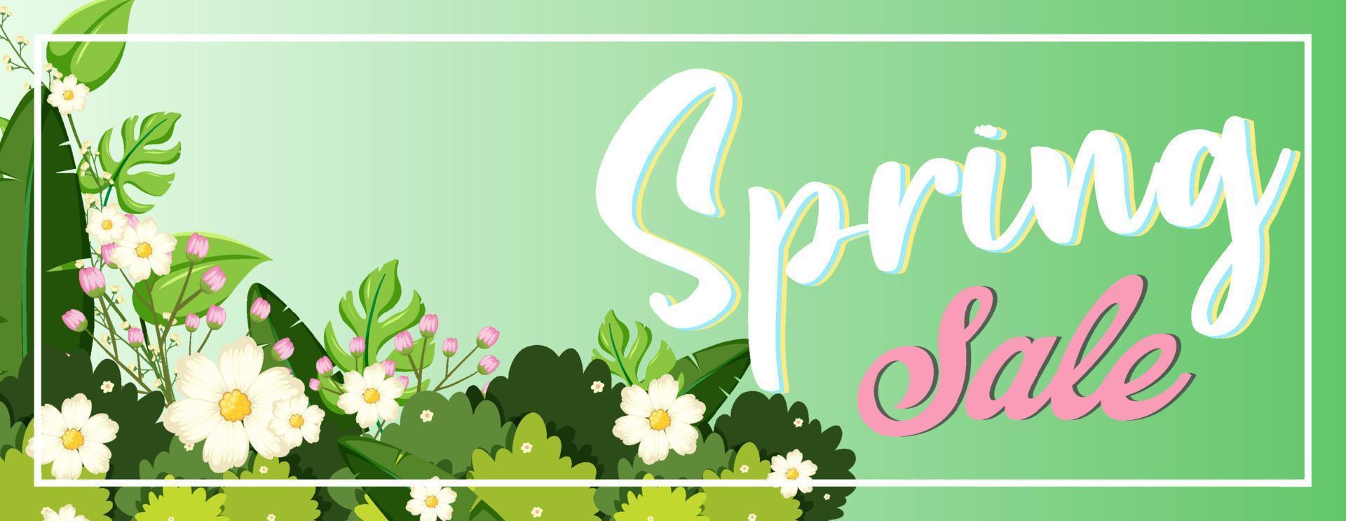 Spring sale banner template vector