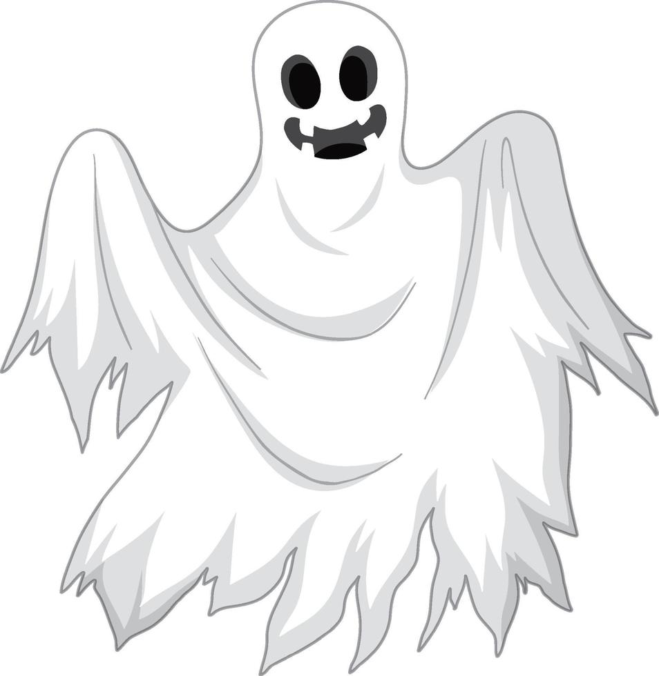 fantasma aterrador blanco aislado vector