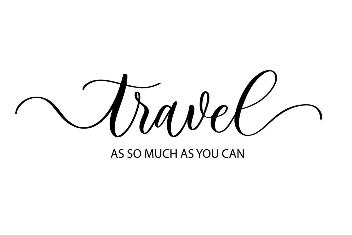 Travel as so much as you can - Cute hand drawn nursery poster with lettering in scandinavian style. vector