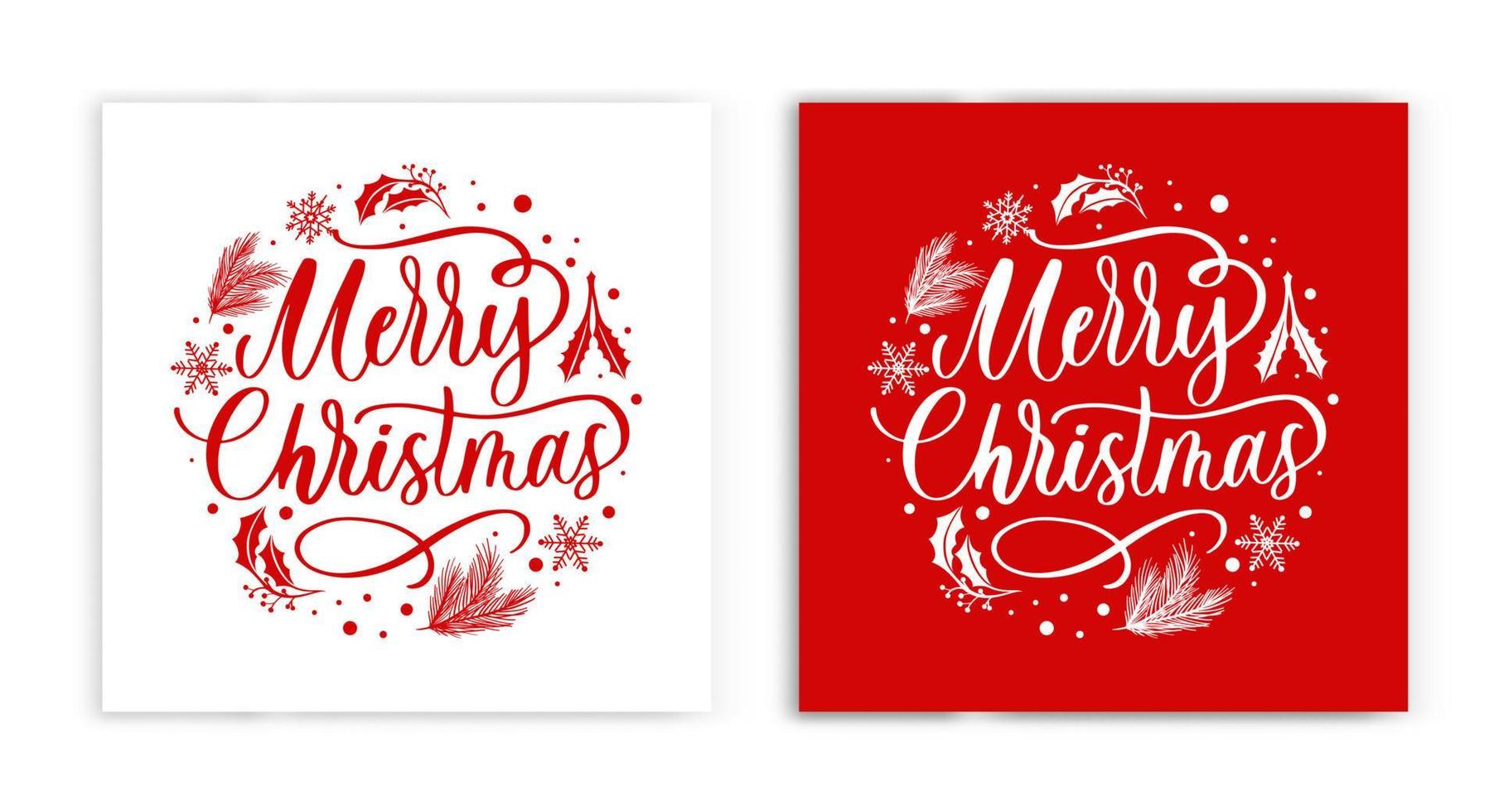 Merry Christmas background with typography, lettering. Greeting card. banner and poster. vector