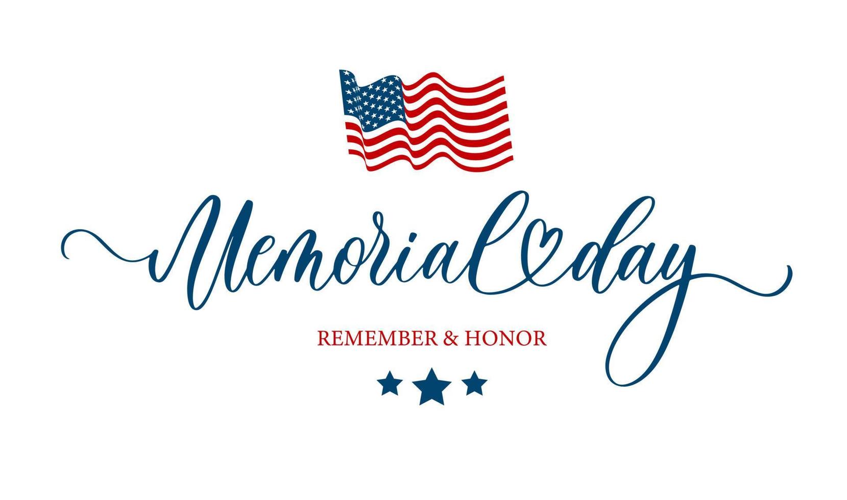 Memorial Day banner, website or newsletter header. Background with American national flag. United States of America holiday. vector