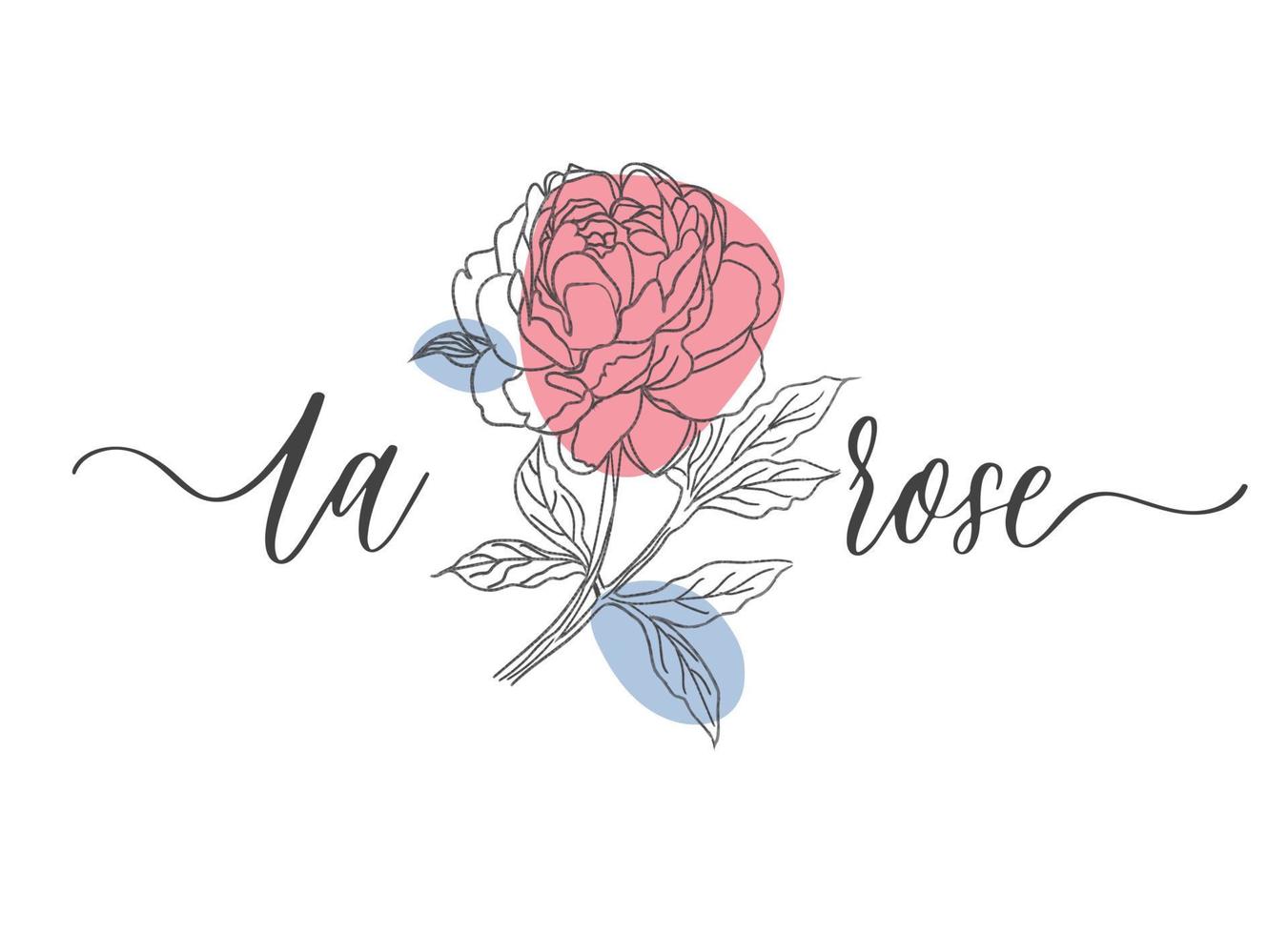 Rose in a linear style. Logo for a beauty salon. Vector illustration.