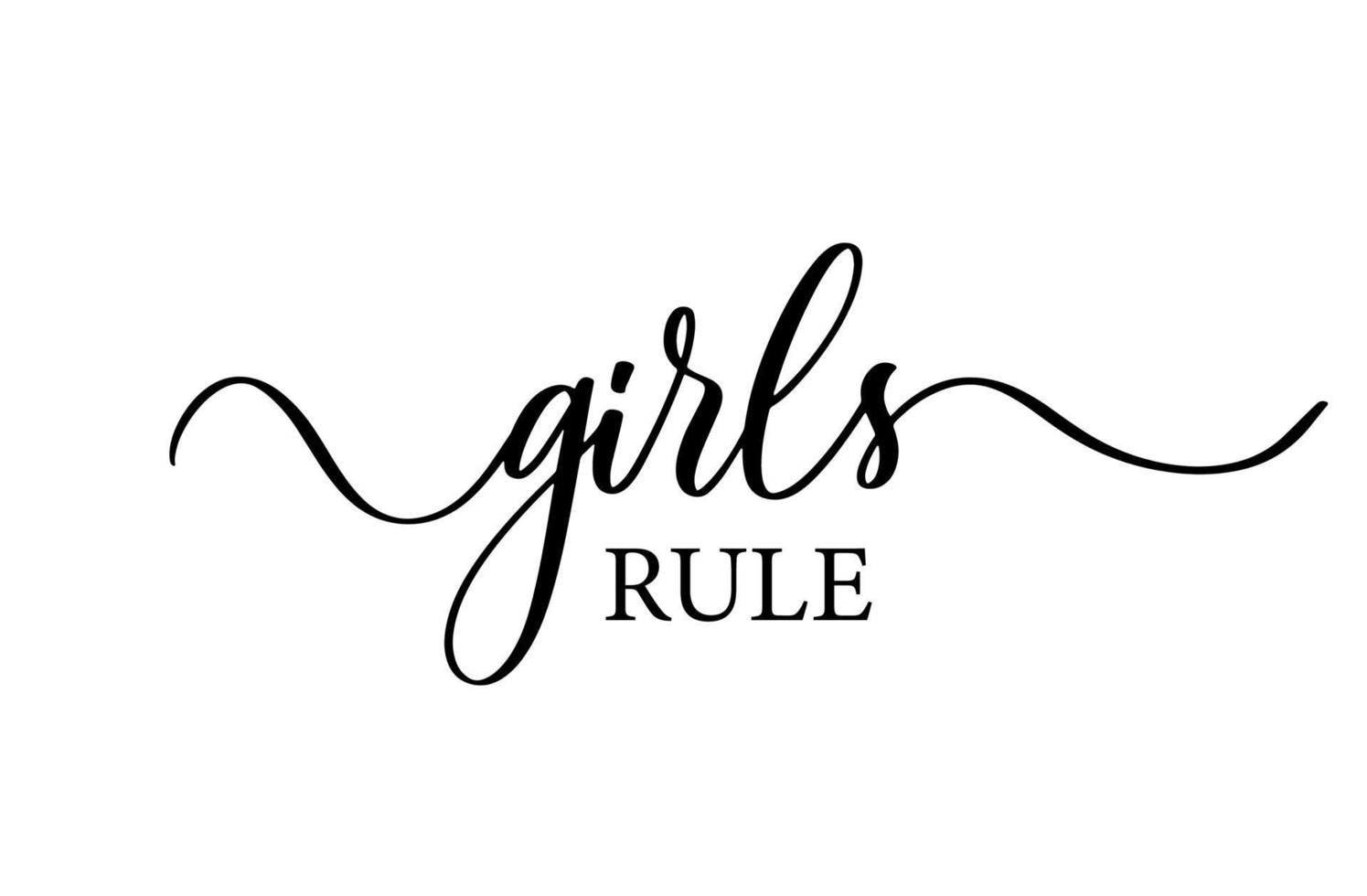 Girls rule. Modern calligraphy inscription poster. Wall art decor. vector