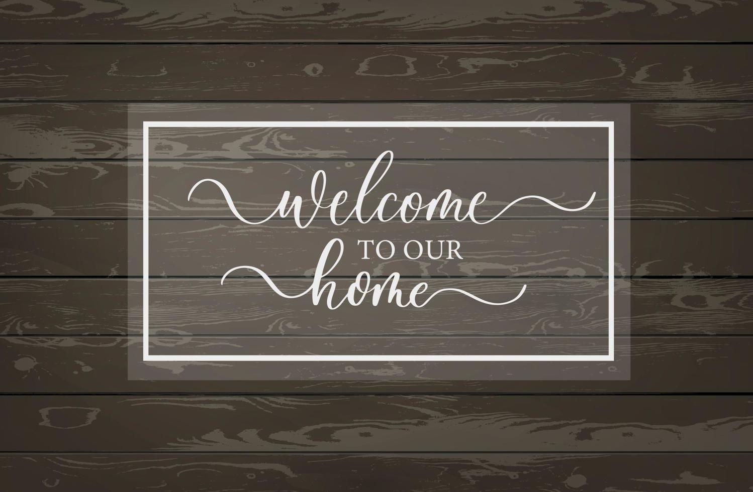 Welcome to our home. Modern calligraphy inscription poster. vector