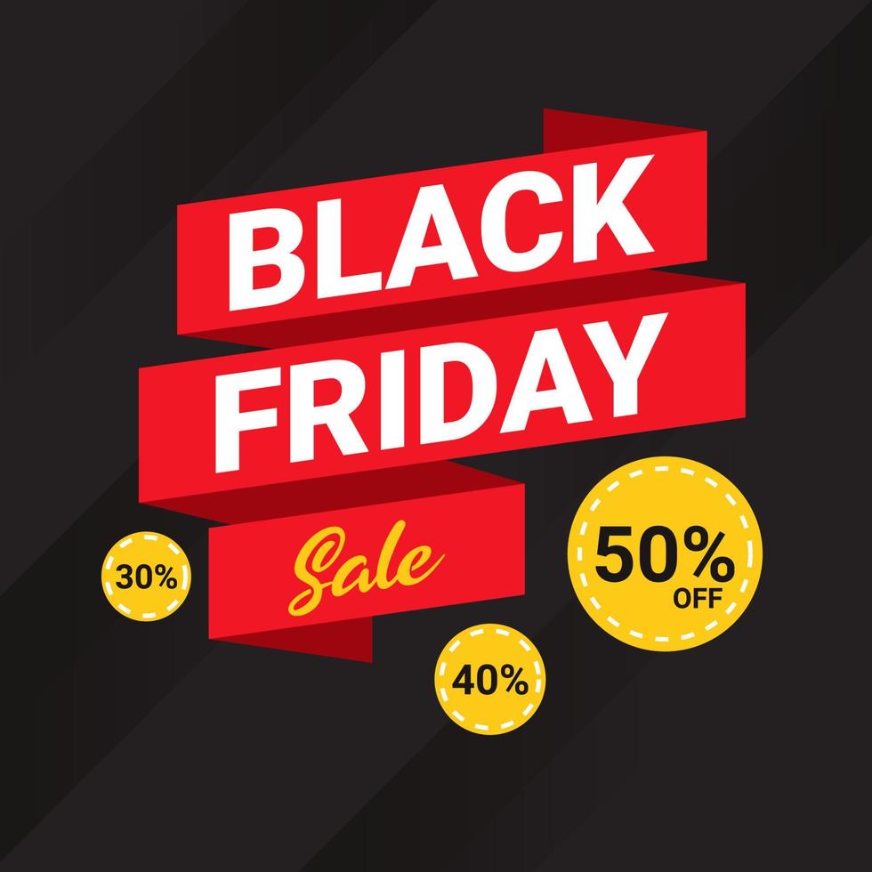 Abstract Black Friday square sale banner vector