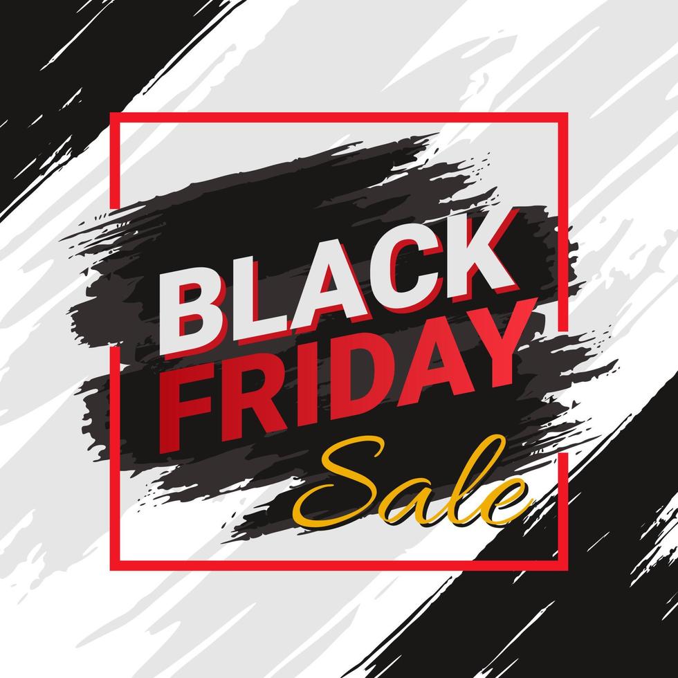 Abstract Black Friday square sale banner vector