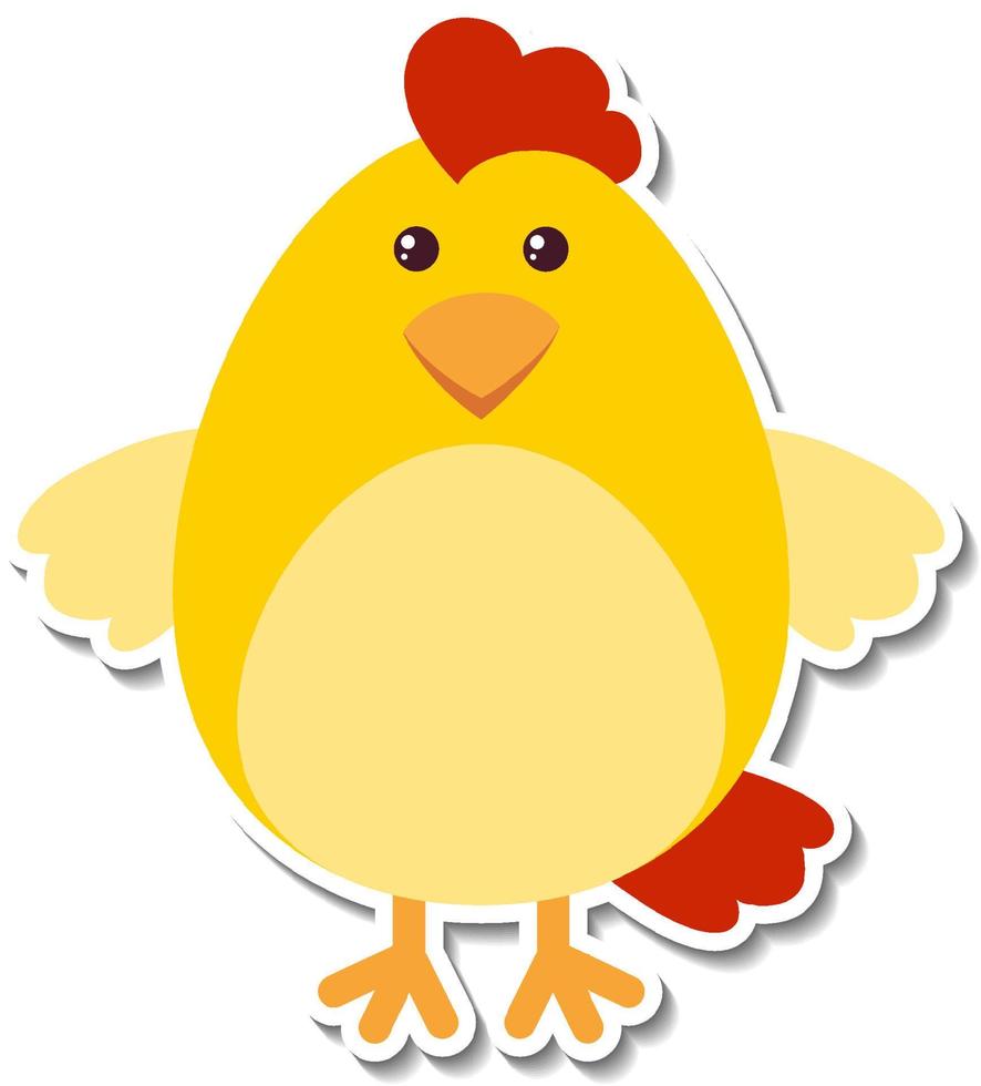 Chubby chicken animal cartoon sticker 4265763 Vector Art at Vecteezy