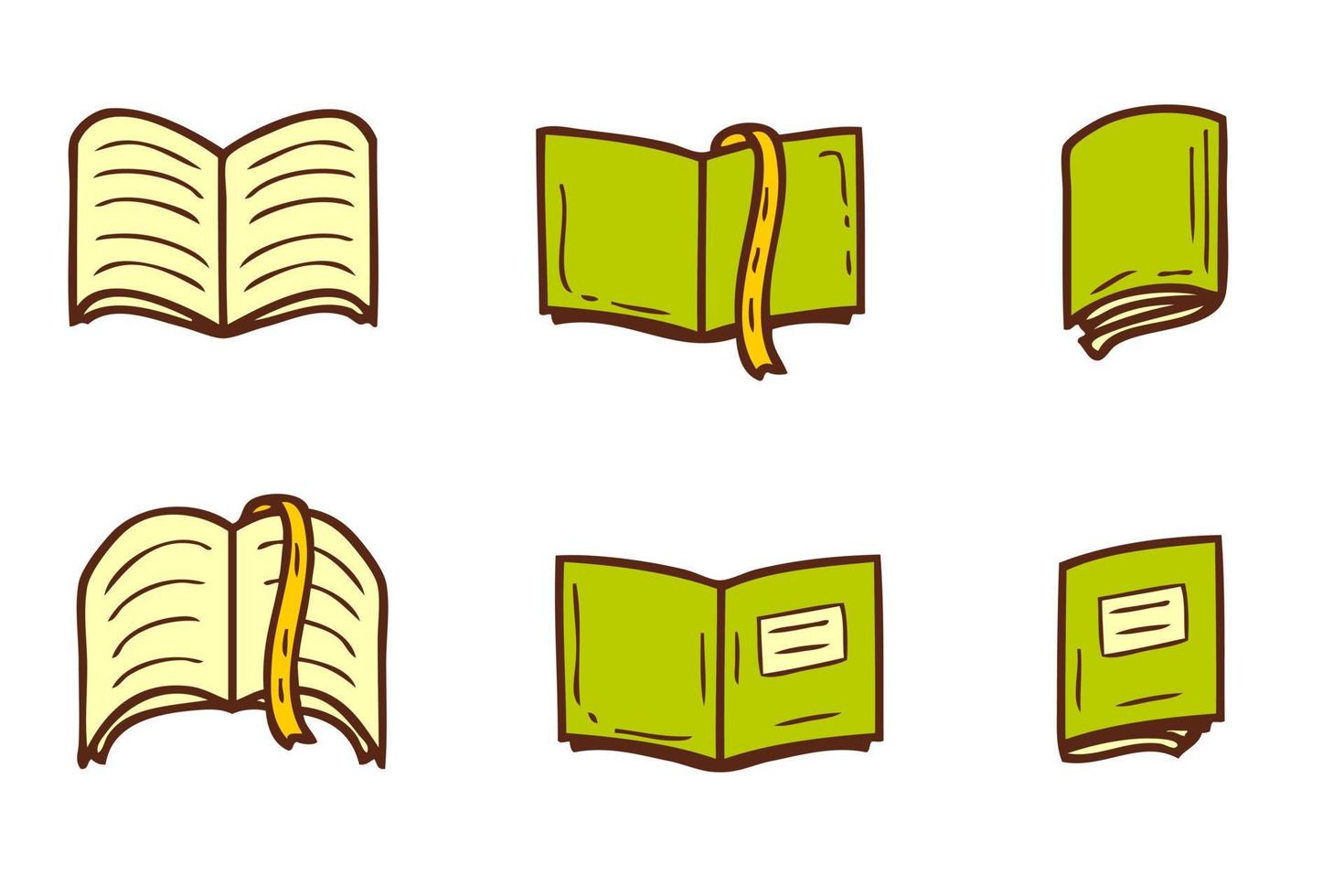 colección de iconos de libros de texto escolar aislado sobre fondo blanco. vector