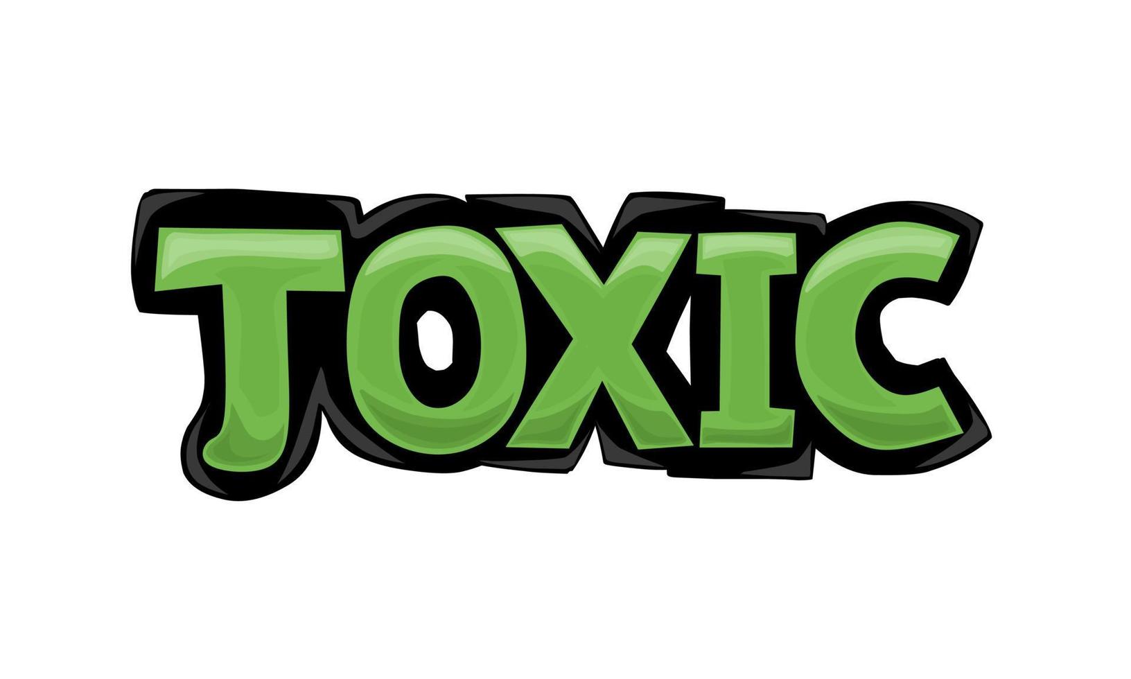 colorful TOXIC writing graffiti design vector